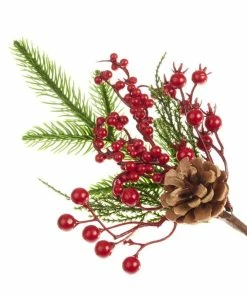 Alternative view of Top 10 ⌛ Hobbycraft Red Berry And Fir Pick 34cm 👍