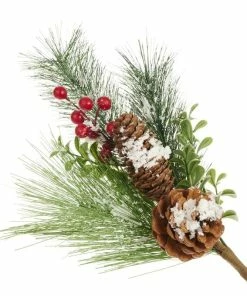 Alternative view of Best reviews of 😉 Hobbycraft Snowy Fir Cone With Berries Stem 51cm 👍