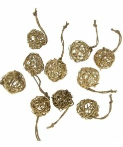 Wholesale 🤩 Hobbycraft Hanging Natural Lata Balls 10 Pack 🔔