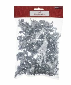 Budget 👏 Hobbycraft Silver Curly Pods 50g 💯 -Hobbycraft Shop 659126 1000 3 christmas silver curly pods