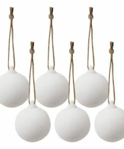 Flash Sale 😀 Hobbycraft Ceramic Baubles With Jute 6 Pack ✨