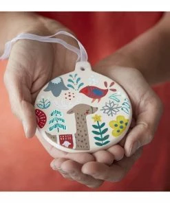 Alternative view of Best Sale 🛒 Hobbycraft Hanging Ceramic Bauble Decoration 9cm 🛒