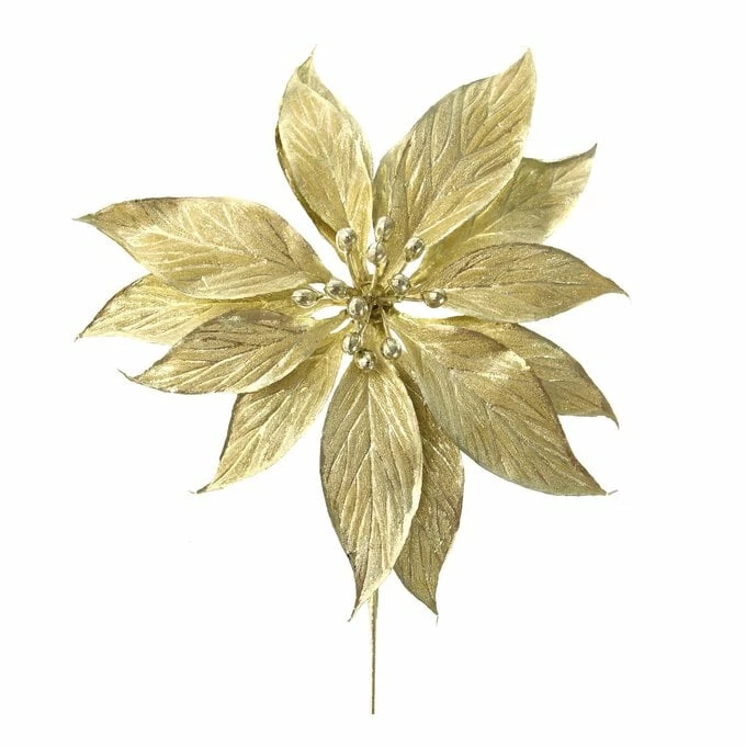Best Pirce 𧨠Hobbycraft Gold Poinsettia Pick 28cm π 3 Best Pirce 𧨠Hobbycraft Gold Poinsettia Pick 28cm π