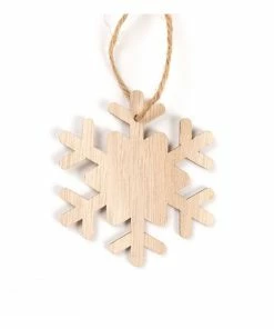 Discount 🔔 Hobbycraft Hanging Wooden Snowflake Decoration 8cm 🔔