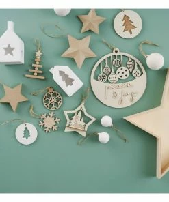 Alternative view of Discount 🔔 Hobbycraft Hanging Wooden Snowflake Decoration 8cm 🔔