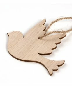 Alternative view of Best deal 🎁 Hobbycraft Hanging Wooden Dove Decoration 8cm ⌛