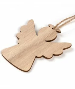 Alternative view of Promo 🔥 Hobbycraft Hanging Wooden Angel Decoration 8cm ⭐