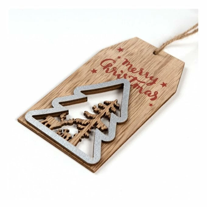 Cheap 😀 Hobbycraft Stag And Tree Scene Wooden Tag 12cm 🎉 - Image 2