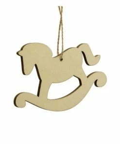 Alternative view of Top 10 ✔️ Hobbycraft Hanging Wooden Rocking Horse Decoration 10.5cm 😀