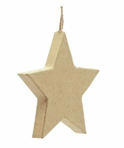 Best Pirce 🛒 Hobbycraft Mache Hanging Flat Star Decoration 11cm 🎉